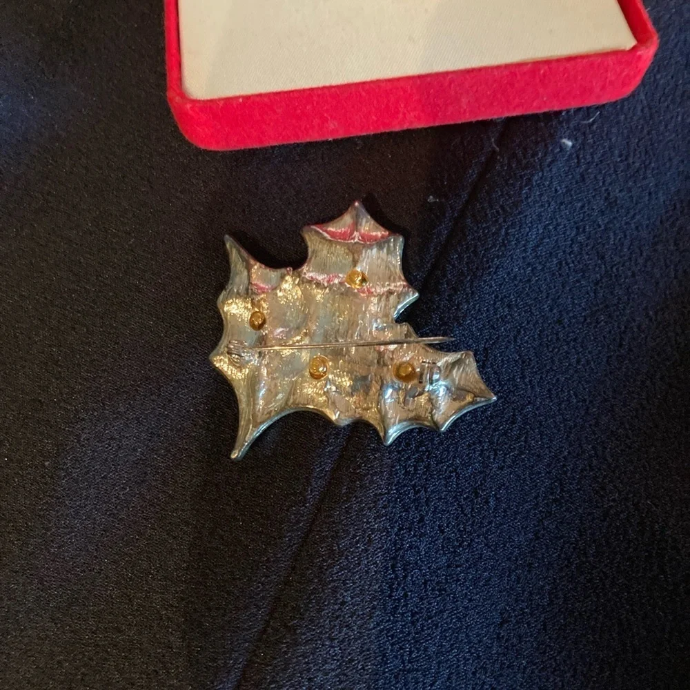 Jennifer Moore  Holly Brooch Silver & Gold Holiday - NWOT